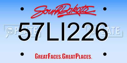 57LI226 South Dakota License Plate