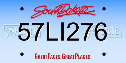 57LI276 South Dakota License Plate