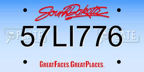 57LI776 South Dakota License Plate
