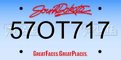 57OT717 South Dakota License Plate