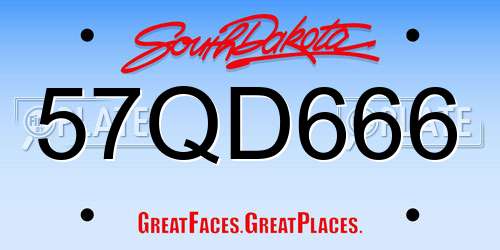 57QD666 South Dakota License Plate