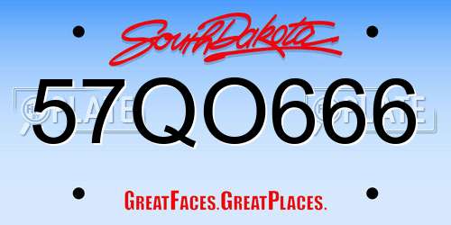 57QO666 South Dakota License Plate
