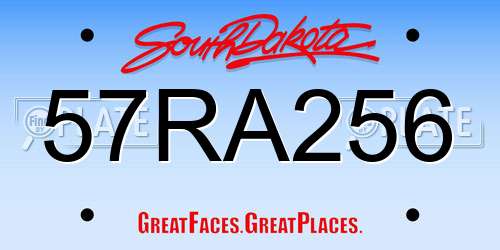 57RA256 South Dakota License Plate