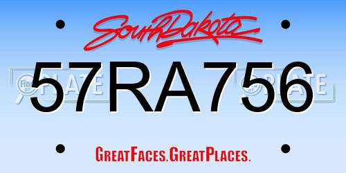 57RA756 South Dakota License Plate