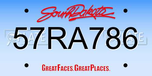 57RA786 South Dakota License Plate