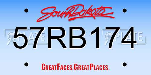 57RB174 South Dakota License Plate