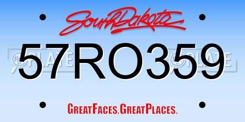 57RO359 South Dakota License Plate