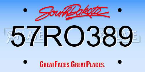 57RO389 South Dakota License Plate