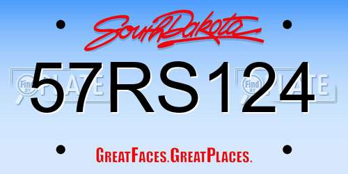 57RS124 South Dakota License Plate