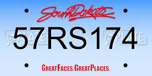 57RS174 South Dakota License Plate