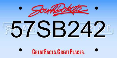 57SB242 South Dakota License Plate
