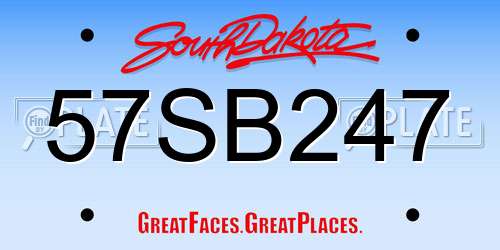 57SB247 South Dakota License Plate