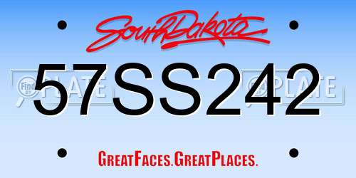 57SS242 South Dakota License Plate
