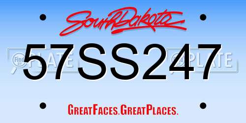 57SS247 South Dakota License Plate
