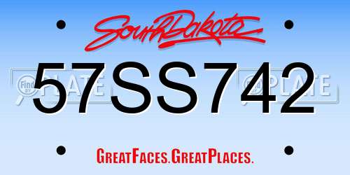 57SS742 South Dakota License Plate