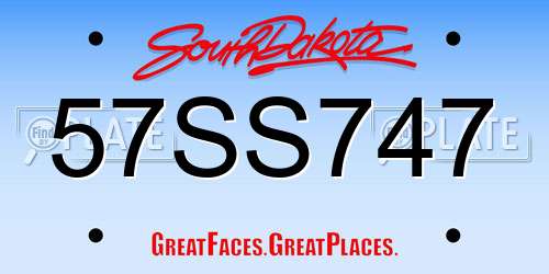57SS747 South Dakota License Plate