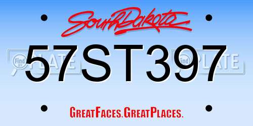 57ST397 South Dakota License Plate