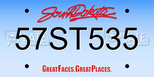 57ST535 South Dakota License Plate