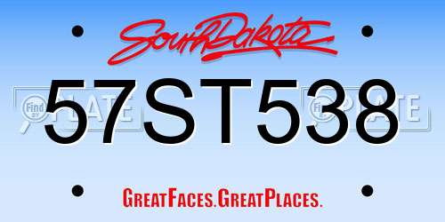57ST538 South Dakota License Plate