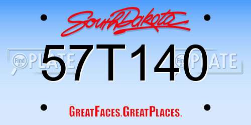 57T140 South Dakota License Plate