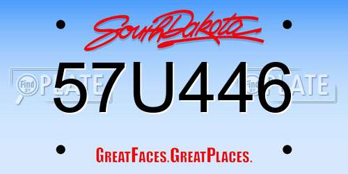 57U446 South Dakota License Plate