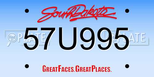 57U995 South Dakota License Plate
