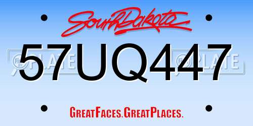57UQ447 South Dakota License Plate
