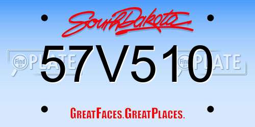 57V510 South Dakota License Plate