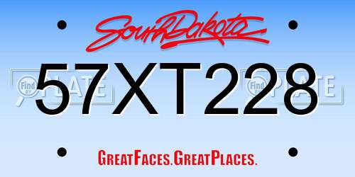 57XT228 South Dakota License Plate