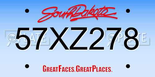 57XZ278 South Dakota License Plate