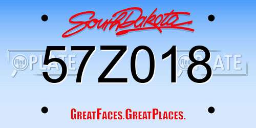 57Z018 South Dakota License Plate