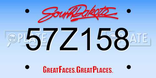 57Z158 South Dakota License Plate
