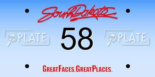 58 South Dakota License Plate