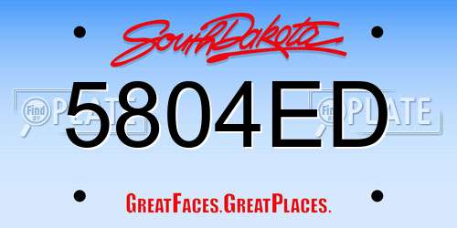 5804ED South Dakota License Plate