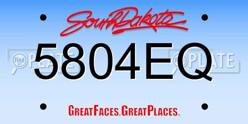 5804EQ South Dakota License Plate