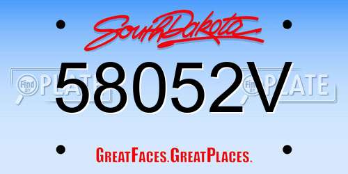 58052V South Dakota License Plate