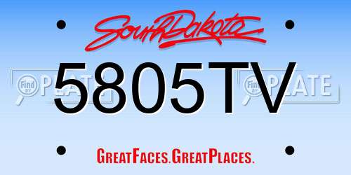 5805TV South Dakota License Plate