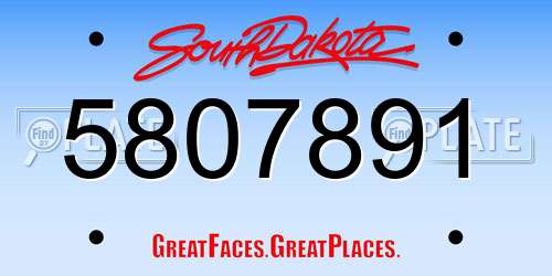 5807891 South Dakota License Plate