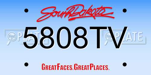 5808TV South Dakota License Plate