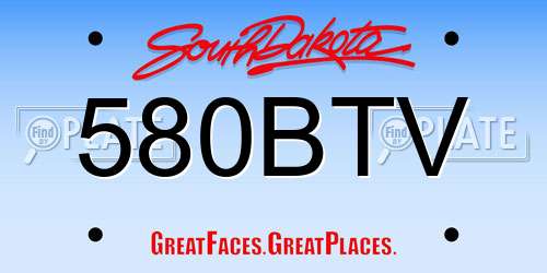 580BTV South Dakota License Plate