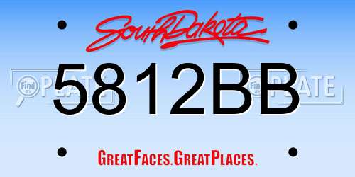 5812BB South Dakota License Plate