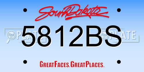 5812BS South Dakota License Plate