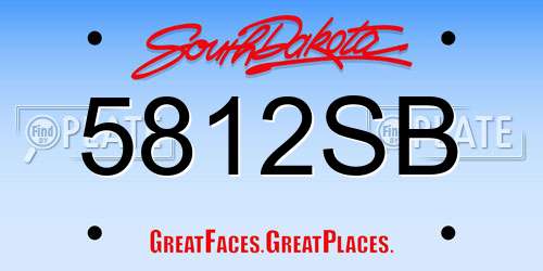 5812SB South Dakota License Plate