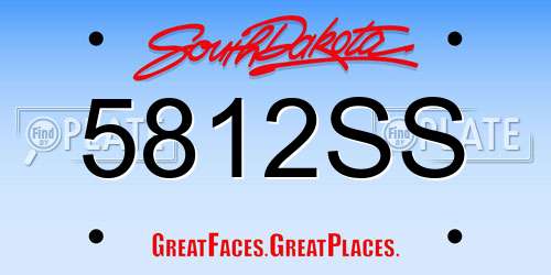 5812SS South Dakota License Plate