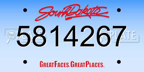 5814267 South Dakota License Plate