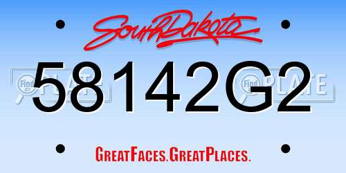 58142G2 South Dakota License Plate