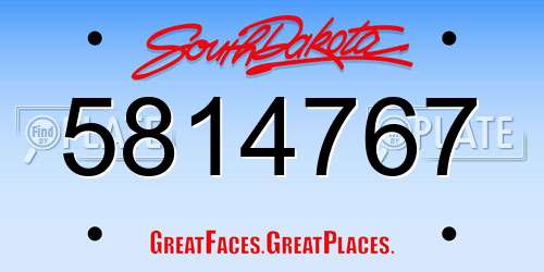 5814767 South Dakota License Plate