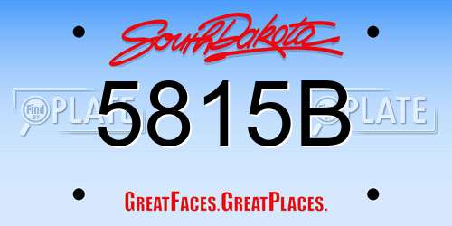5815B South Dakota License Plate