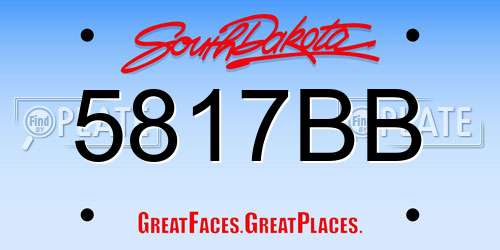 5817BB South Dakota License Plate