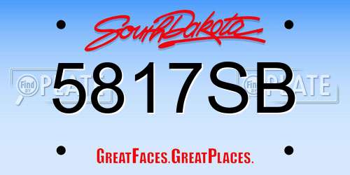 5817SB South Dakota License Plate